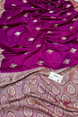 Magenta Kohinoor Buti Katan Silk Banarasi Saree