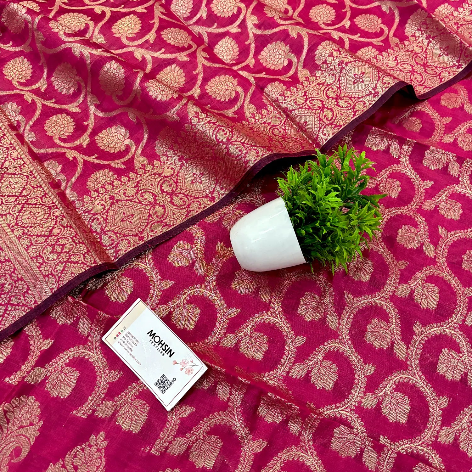 Pink Kalgha Jaal Banarasi Silk Suit