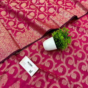 Pink Kalgha Jaal Banarasi Silk Suit