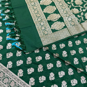 Green Shringar Katan Silk Banarasi Suit