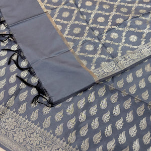 Grey Agnipath Buti Satin Silk Banarasi Suit