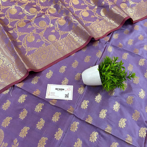 Lavender Godzilla Satin Silk Banarasi Suit