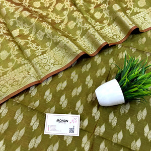 Mehedni Golden Zari Banarasi Silk Suit