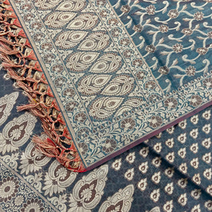 Teal Agni Buti Cotton Silk Banarasi Suit