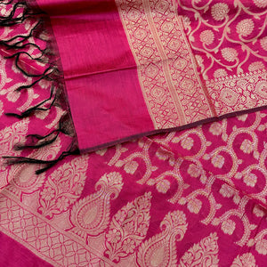 Pink Kalgha Jaal Banarasi Silk Suit