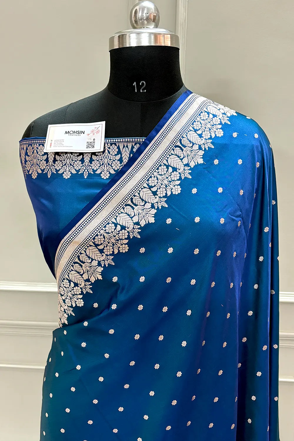 Firozi Hawahawai Buti Katan Silk Banarasi Saree