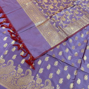 Lavender Godzilla Satin Silk Banarasi Suit