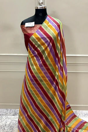 Maroon Resham Zari Cotton Silk Banarasi Saree