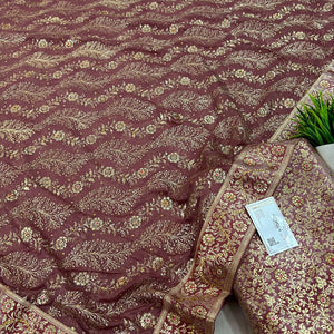Onion Stone Work Kimkhab Silk Banarasi Gharara