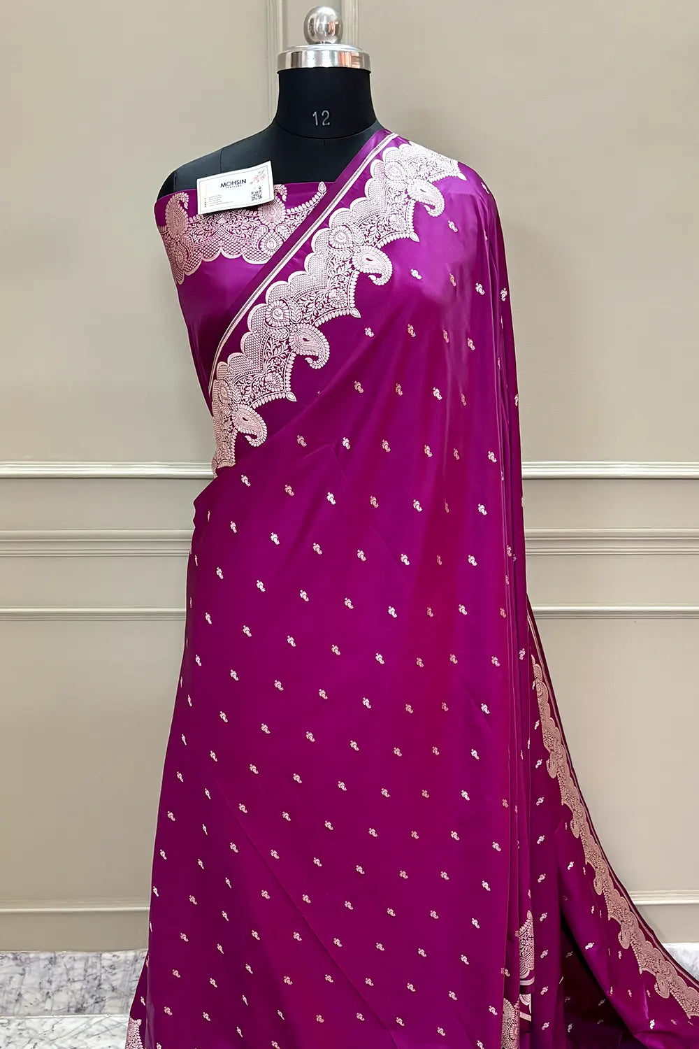 Purple Deepak Buti Katan Silk Banarasi Saree