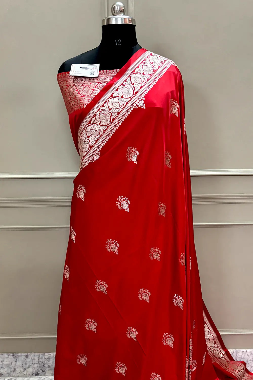 Red Kohinoor Buti Katan Silk Banarasi Saree