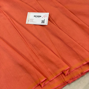 Light Peach Plain Cotton Silk Fabric