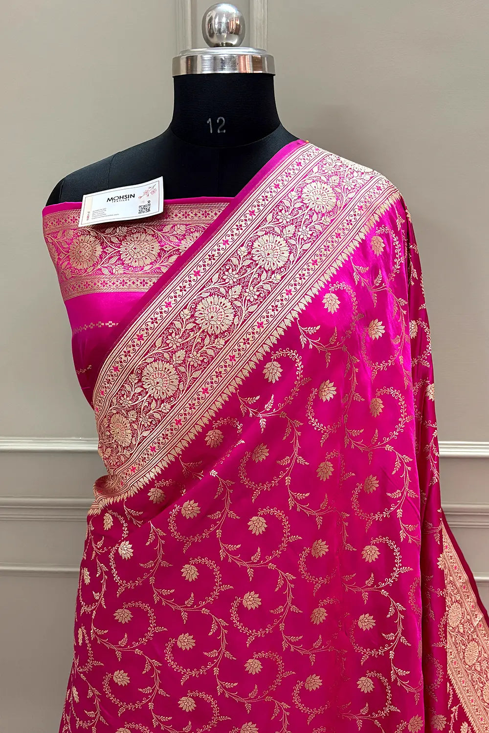 Pink Eragon Jaal Katan Silk Banarasi Saree