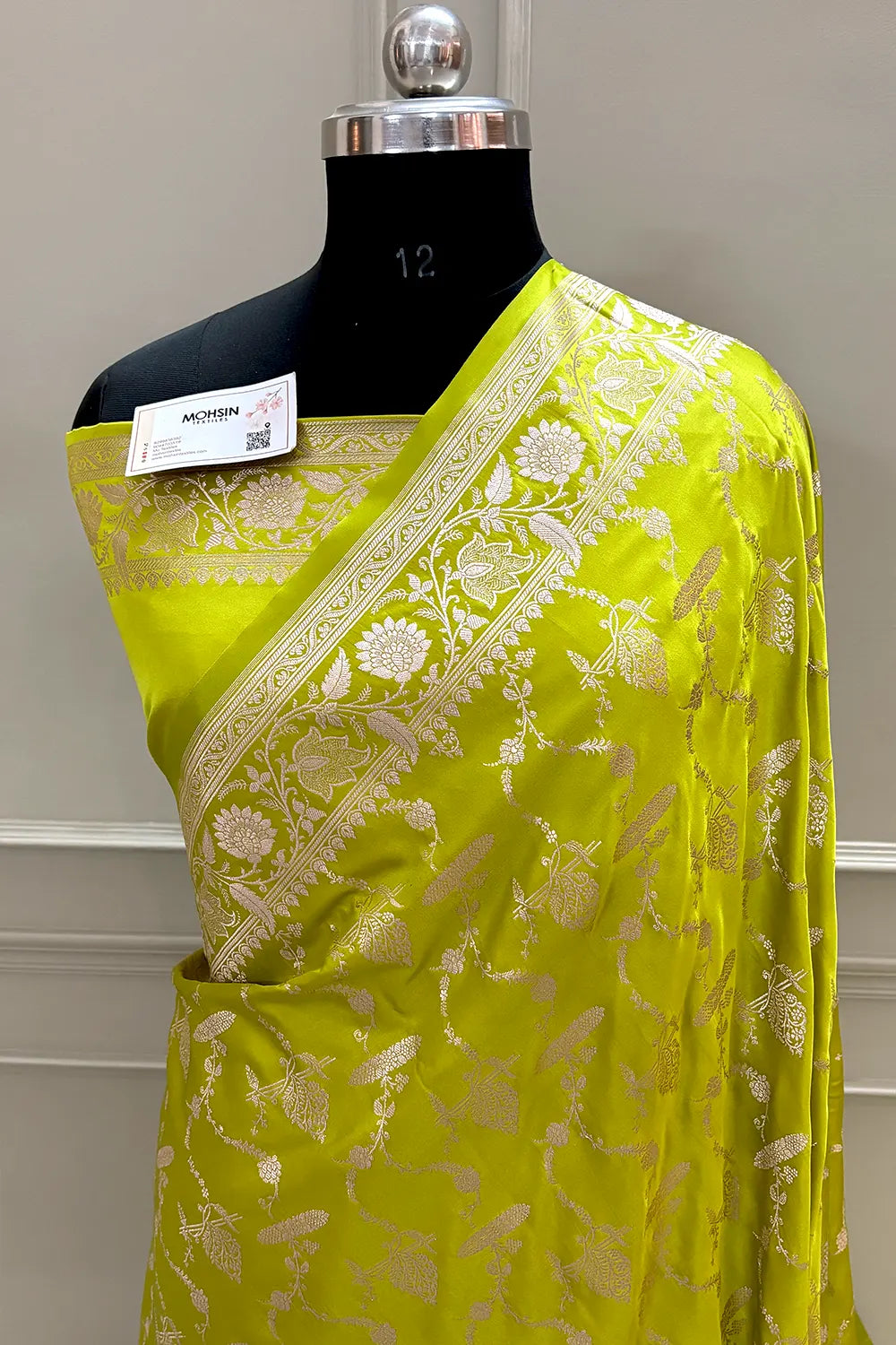 Pista Masakali Katan Silk Banarasi Saree