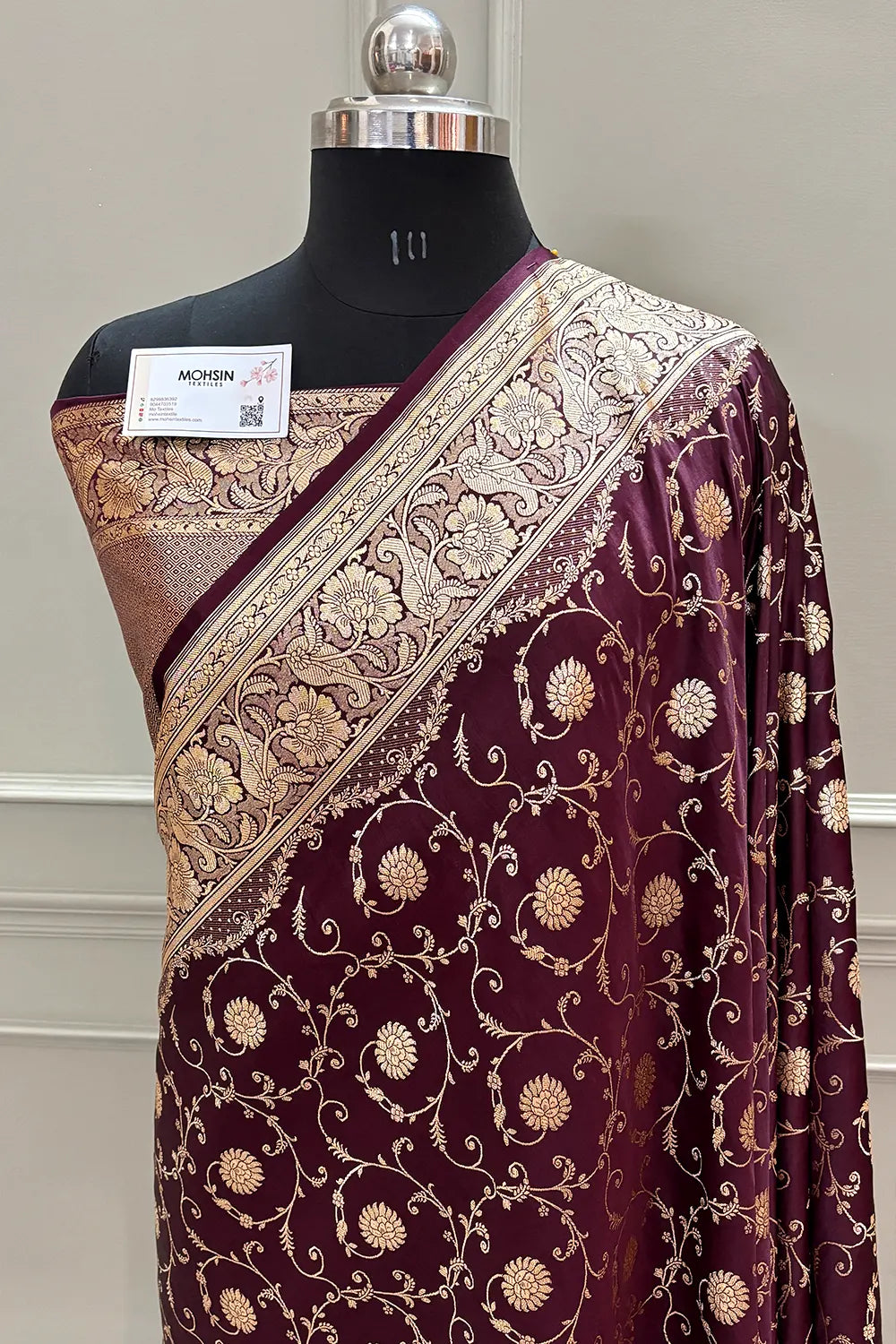 Wine Murerwa Daal Katan Silk Banarasi Saree
