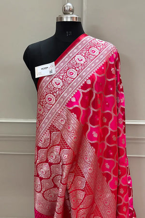 Pink Ghulam Buti Katan Silk Banarasi Saree