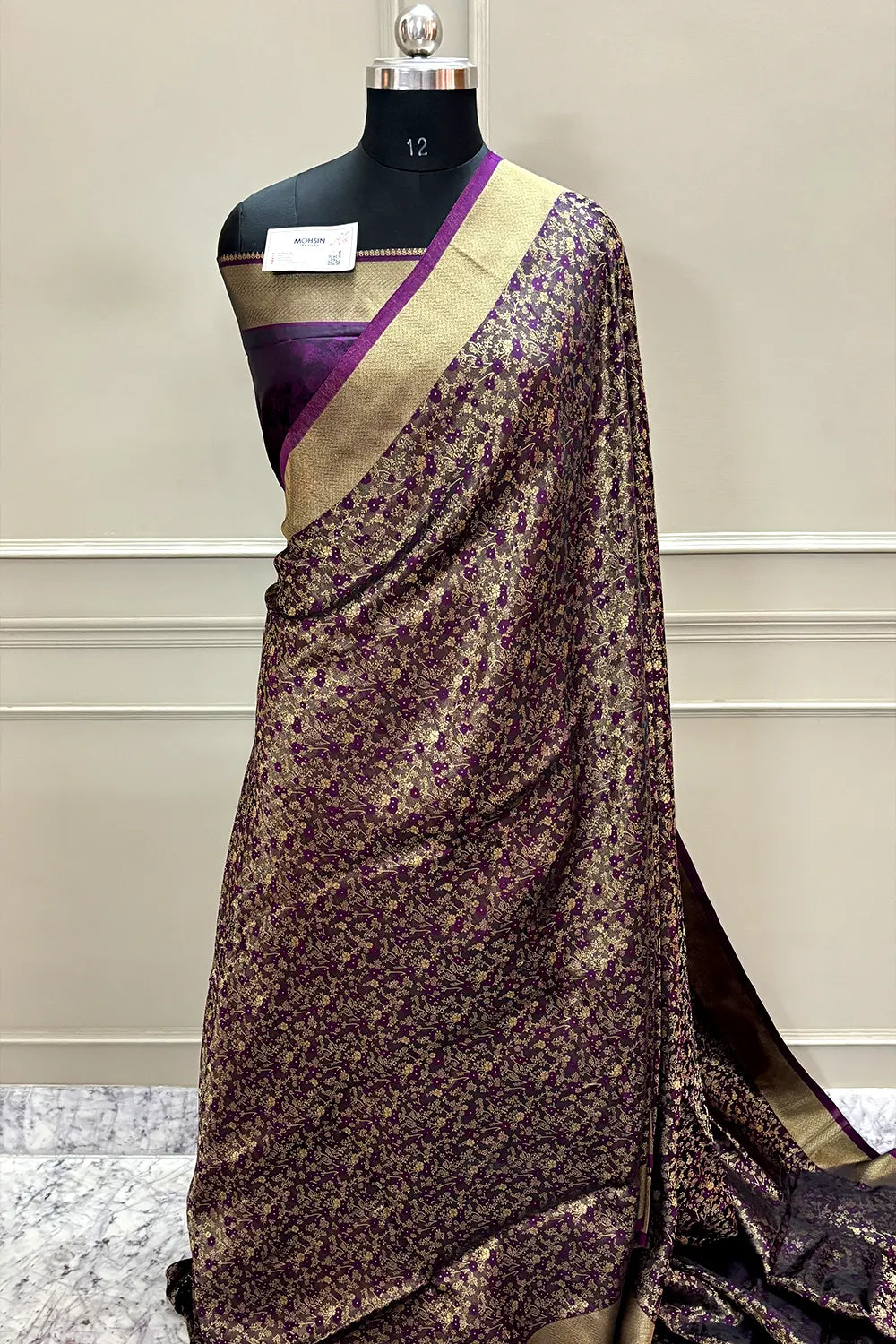 Purple Jamawar Katan Silk Banarasi Saree