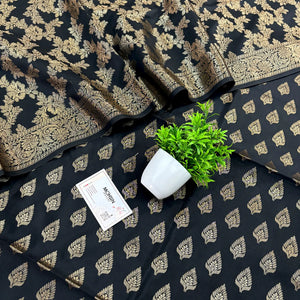 Black Xmas Tree Satin Silk Banarasi Suit