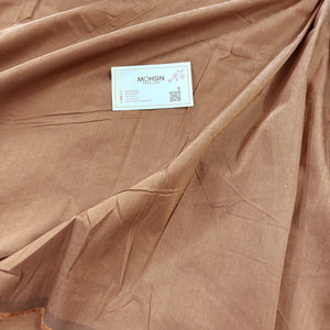 Brown Plain Cotton Silk Fabric