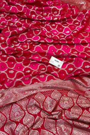 Pink Ghulam Buti Katan Silk Banarasi Saree