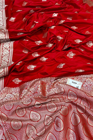 Red Kohinoor Buti Katan Silk Banarasi Saree