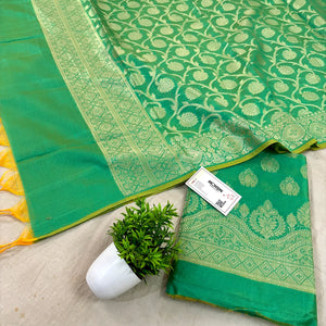 Sea Green Uggi Dhan Buti Banarasi Silk Suit