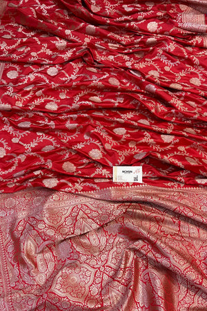 Strawberry Laabela Jaal Katan Silk Banarasi Saree