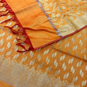 Mustard Golden Zari Banarasi Silk Suit