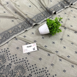 Grey Jhilmila Taj Dola Silk Banarasi Suit