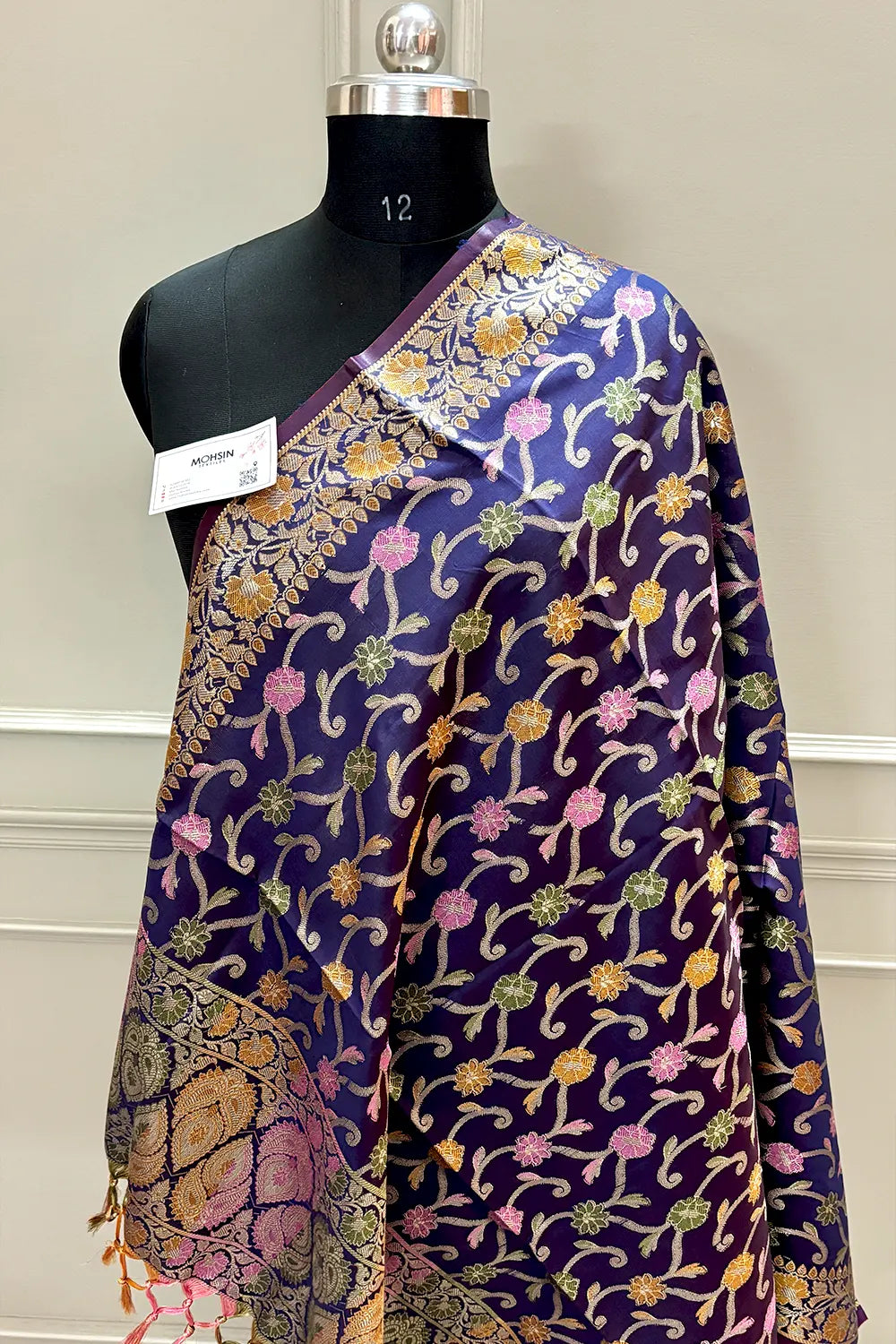 Auda Zari Meena Cotton Silk Banarasi Dupatta