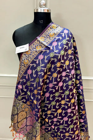 Auda Zari Meena Cotton Silk Banarasi Dupatta