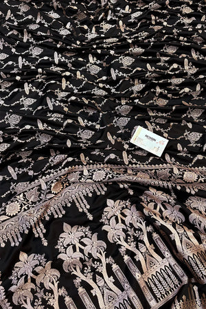 Black Masakali Katan Silk Banarasi Saree