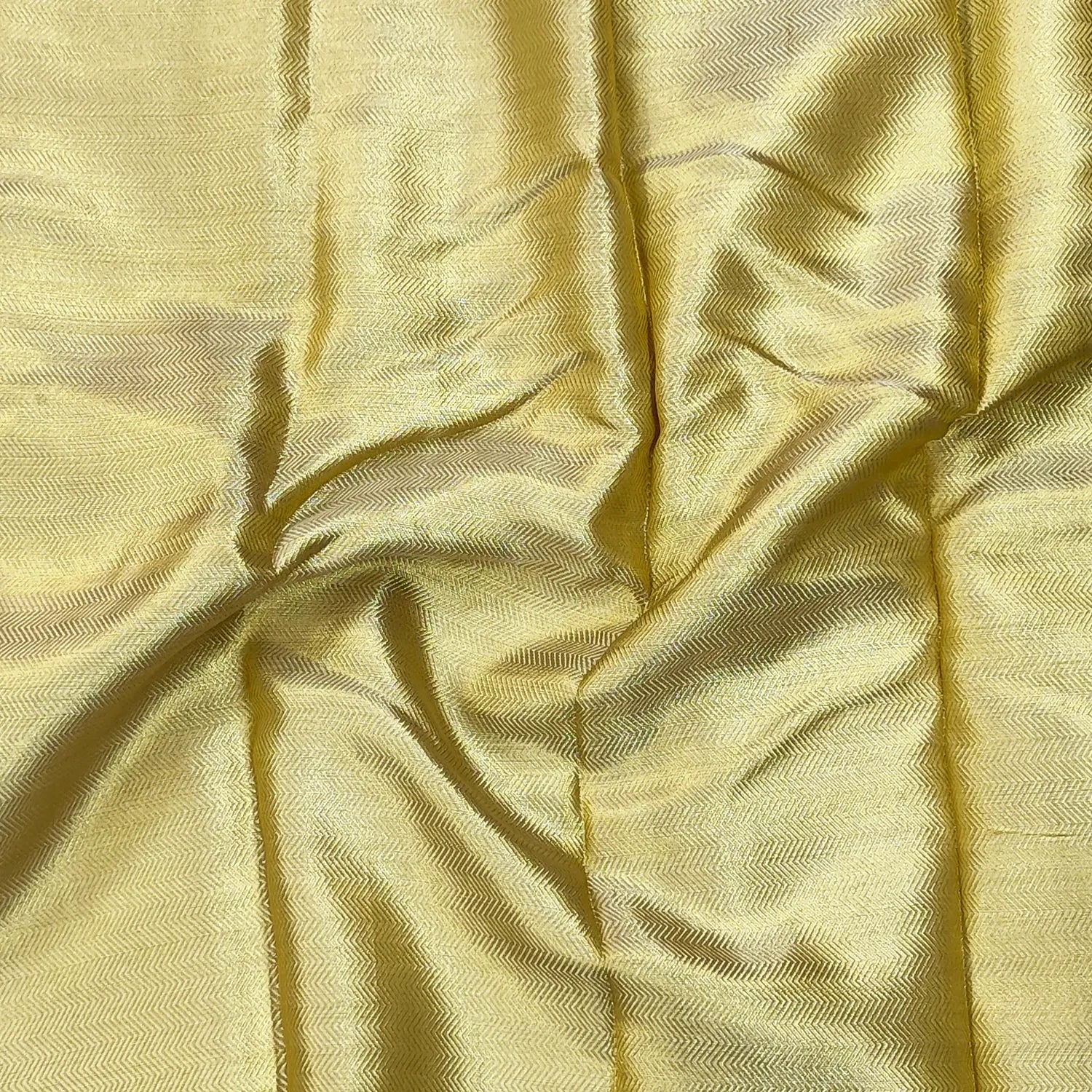 Gold Zari Tissue Silk Banarasi Fabric