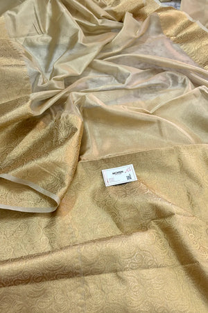 Gold Zari Tissue Silk Banarasi Saree