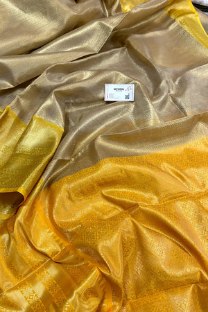 Gold and Yellow Tissue Silk Banarasi Saree