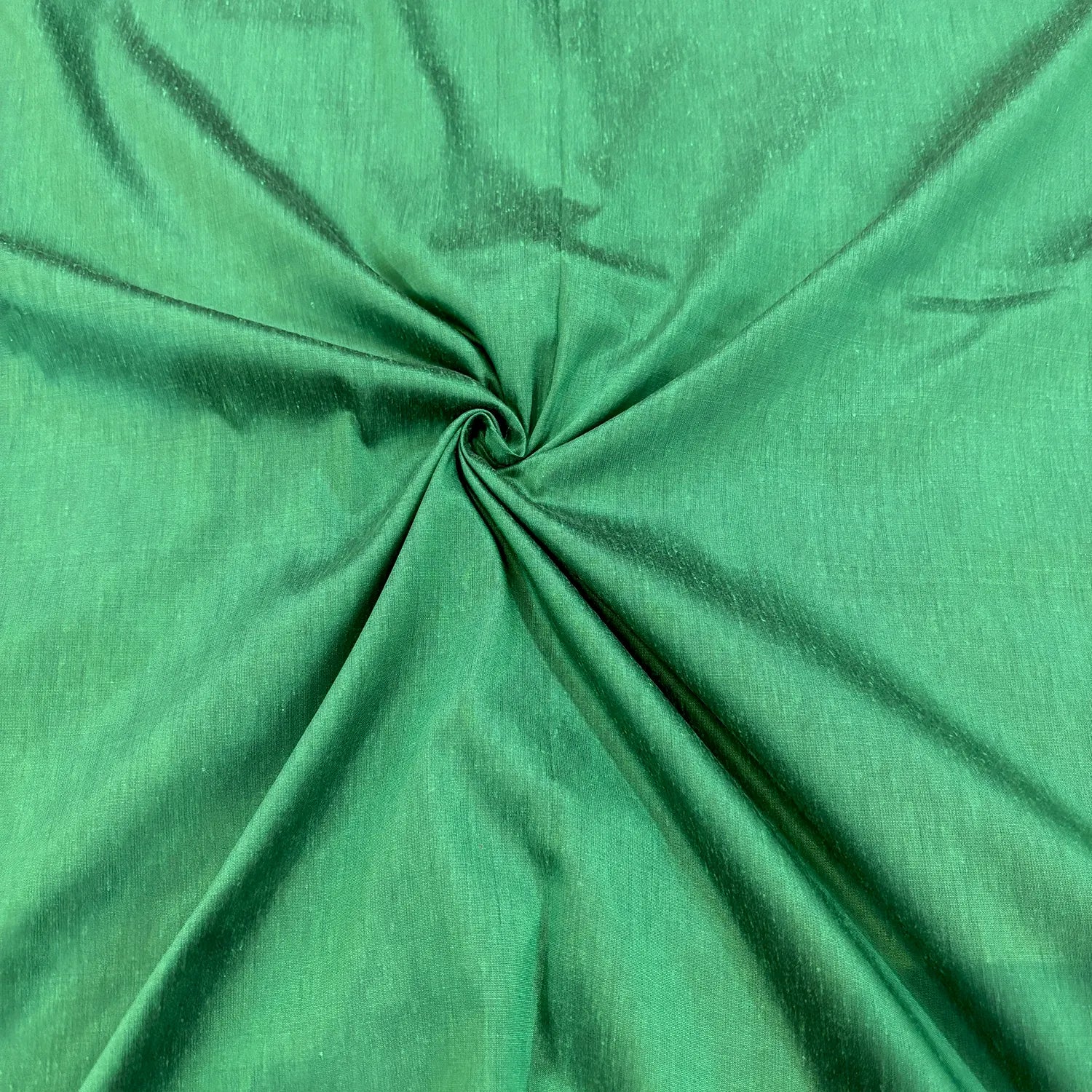 Green Plain Cotton Silk Fabric