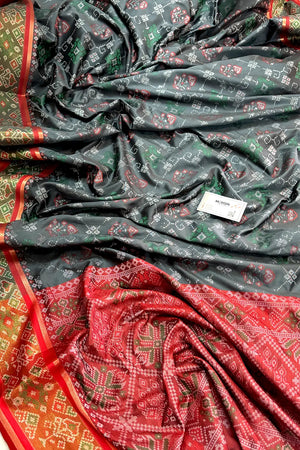 Grey and Maroon Resham Zari Banarasi Silk Saree