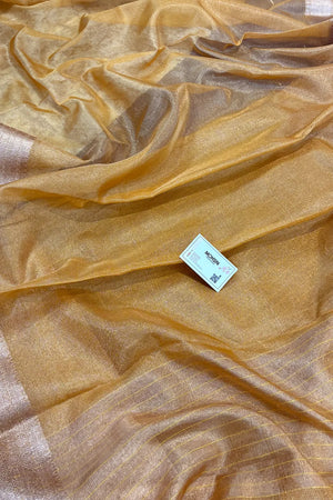 Mustard Golden Zari Tissue Silk Banarasi Saree