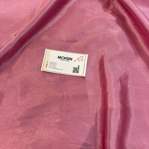 Onion Pink Net Chikankari Sequence Work Fabric