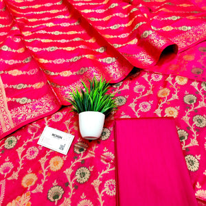 Pink Meenakari Banarasi Silk Suit