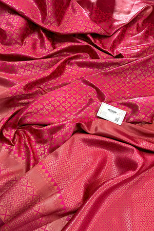 Pink Resham Zari Silky Banarasi Saree