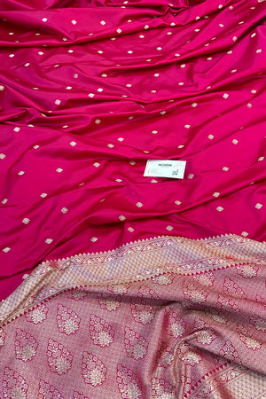 Pink Wazir Buti Katan Silk Banarasi Saree