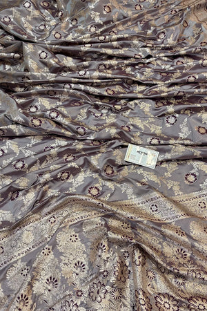 Purple Zahra Jaal Katan Silk Banarasi Saree