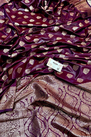 Purple Zari Banarasi Silk Saree