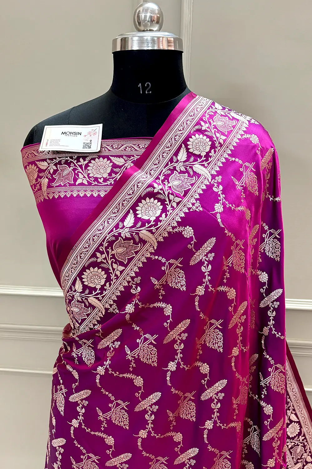 Magenta Masakali Katan Silk Banarasi Saree