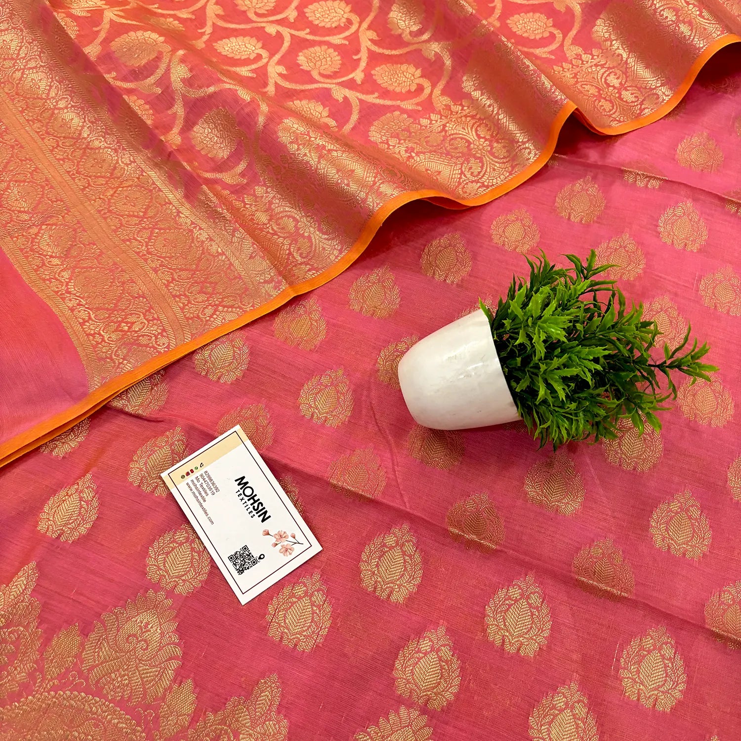 Pink Uggi Dhan Buti Banarasi Silk Suit