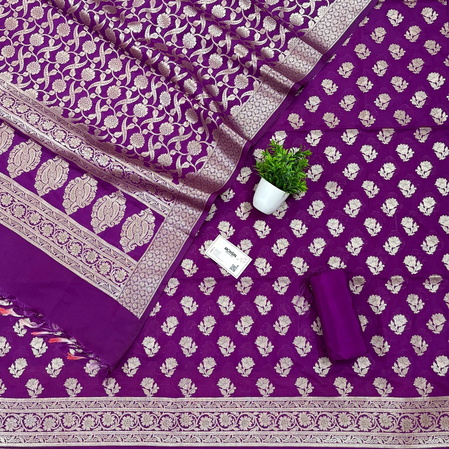 Purple Shringar Katan Silk Banarasi Suit