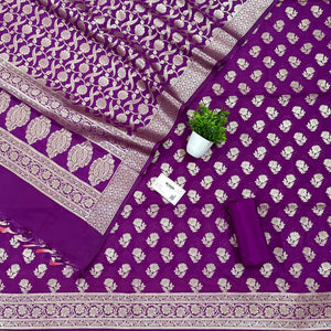 Purple Shringar Katan Silk Banarasi Suit