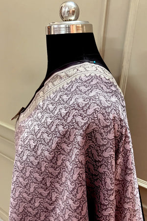 Peach Resham Zari Silk Banarasi Stole