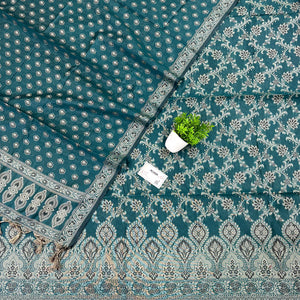 Teal Mogambo Jaal Cotton Silk Banarasi Suit